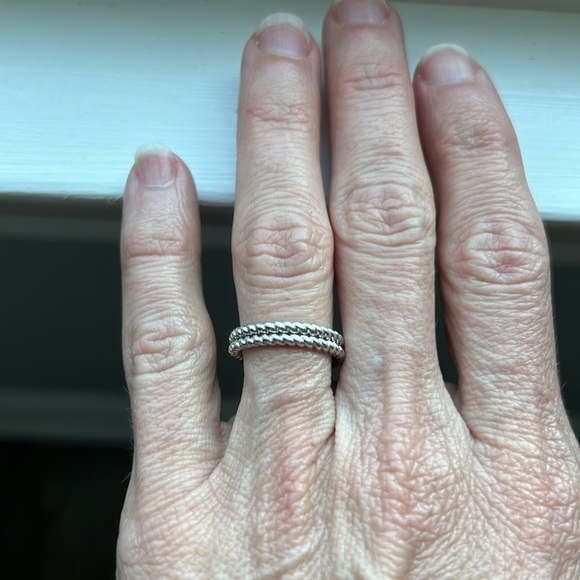 Sterling silver rope stacking bands - Picture 2 of 7